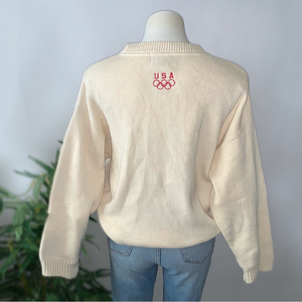 Vintage American Flag USA Olympics Knit Sweater Stars And Stripes - Picture 11 of 12